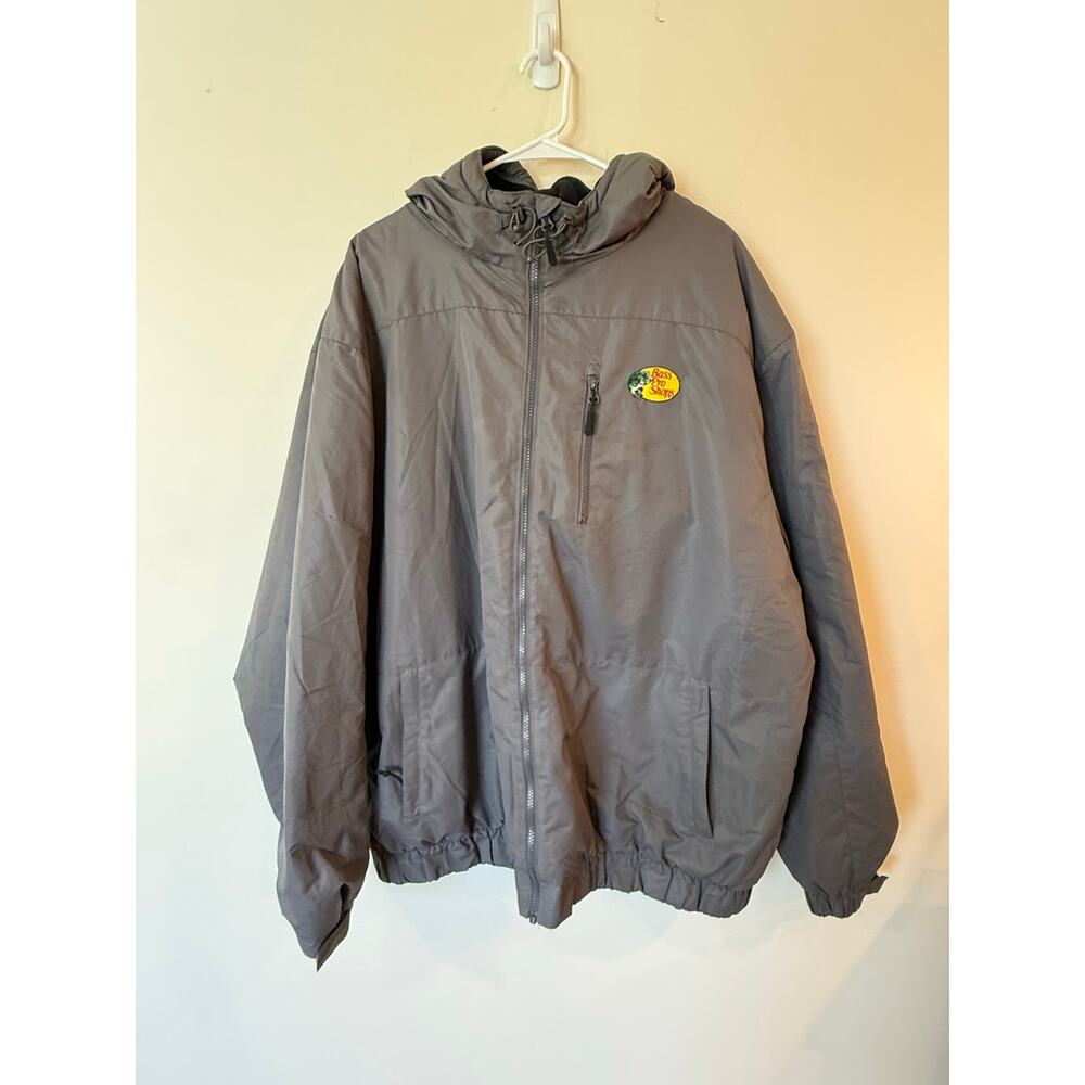 Bass Pro Shop Hoodie Zip Up Jacket Gray Men's Size 2XL Tall Activewear Outdoor